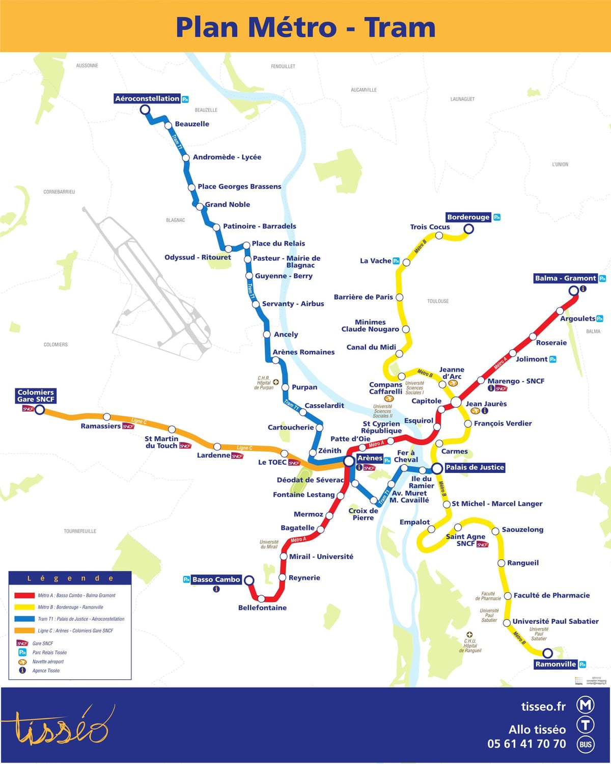 Метро Тулуза карту в формате PDF