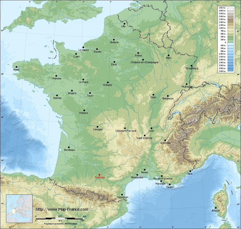 географическая карта Тулузы