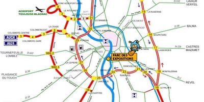 Карта автомобильных дорог Тулуза